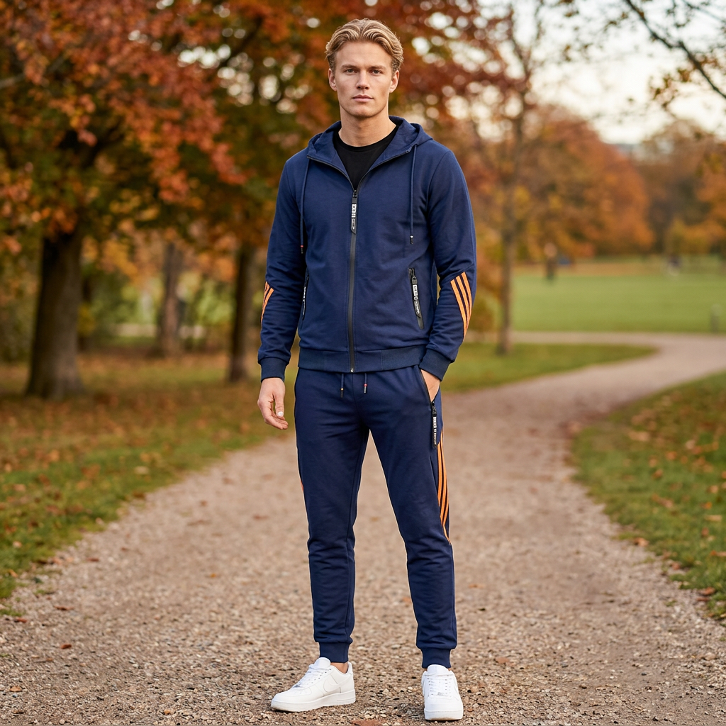Sportssæt Til Mænd Med Hættetrøje Og Joggingbukser