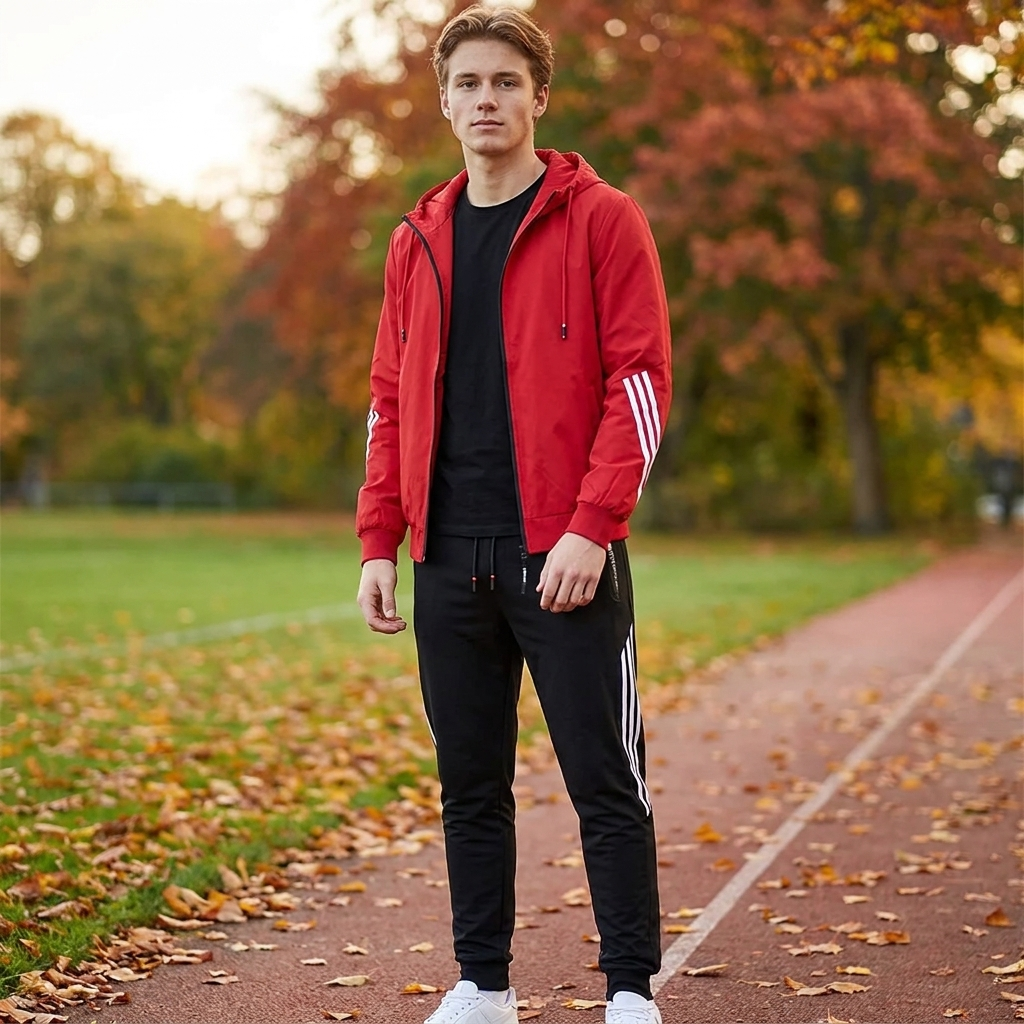 Sportssæt Til Mænd Med Hættetrøje Og Joggingbukser