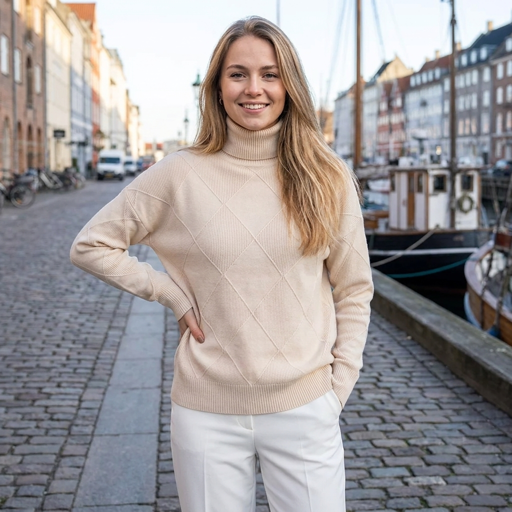 Rullekrave Relaxed Fit Sweater Med Blød Strik Og Afslappet Pasform
