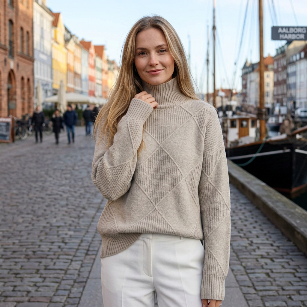 Rullekrave Relaxed Fit Sweater Med Blød Strik Og Afslappet Pasform