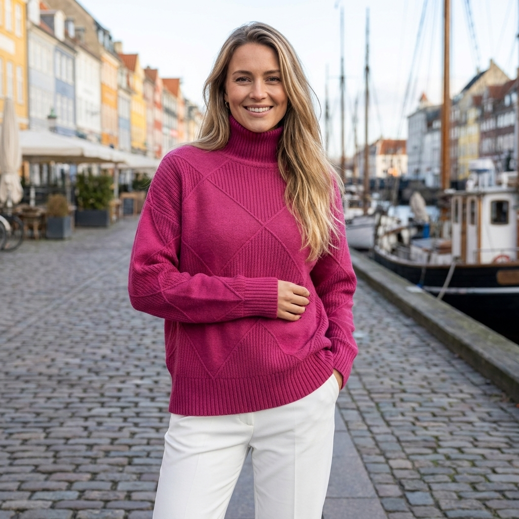 Rullekrave Relaxed Fit Sweater Med Blød Strik Og Afslappet Pasform