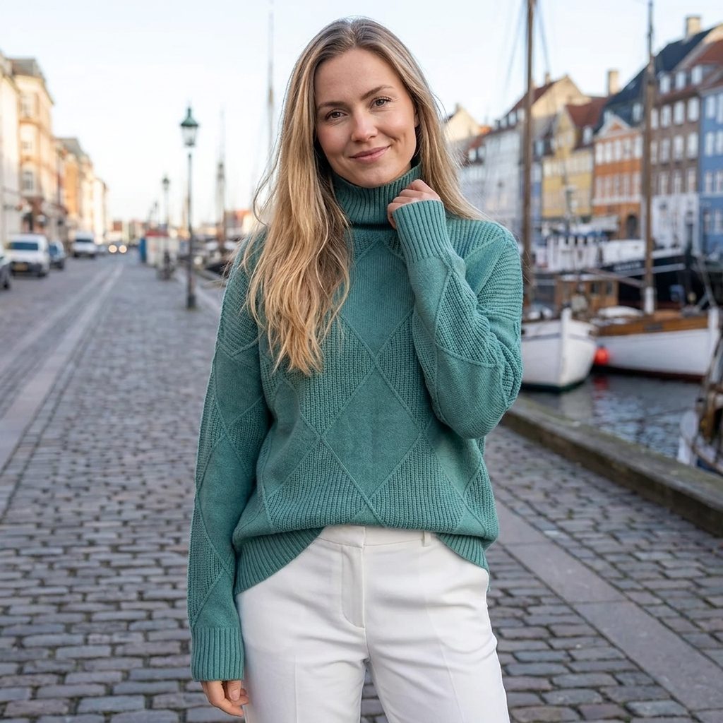 Rullekrave Relaxed Fit Sweater Med Blød Strik Og Afslappet Pasform