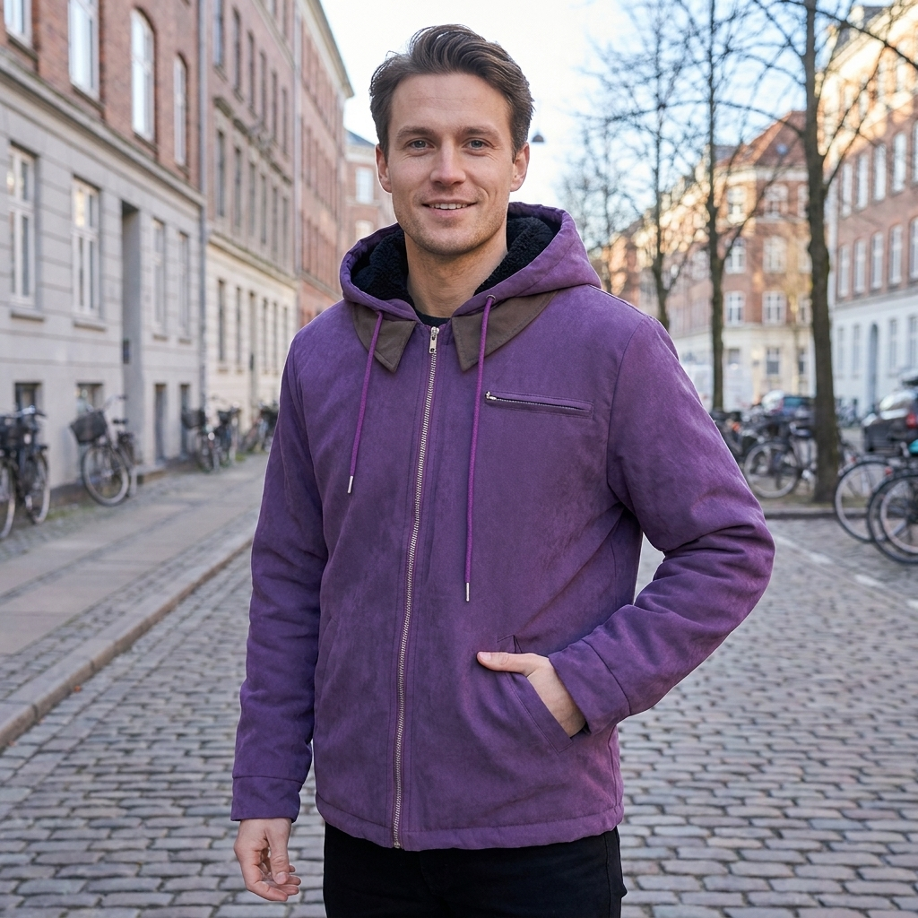 Hættejakke Med Lynlås Og Afslappet Pasform