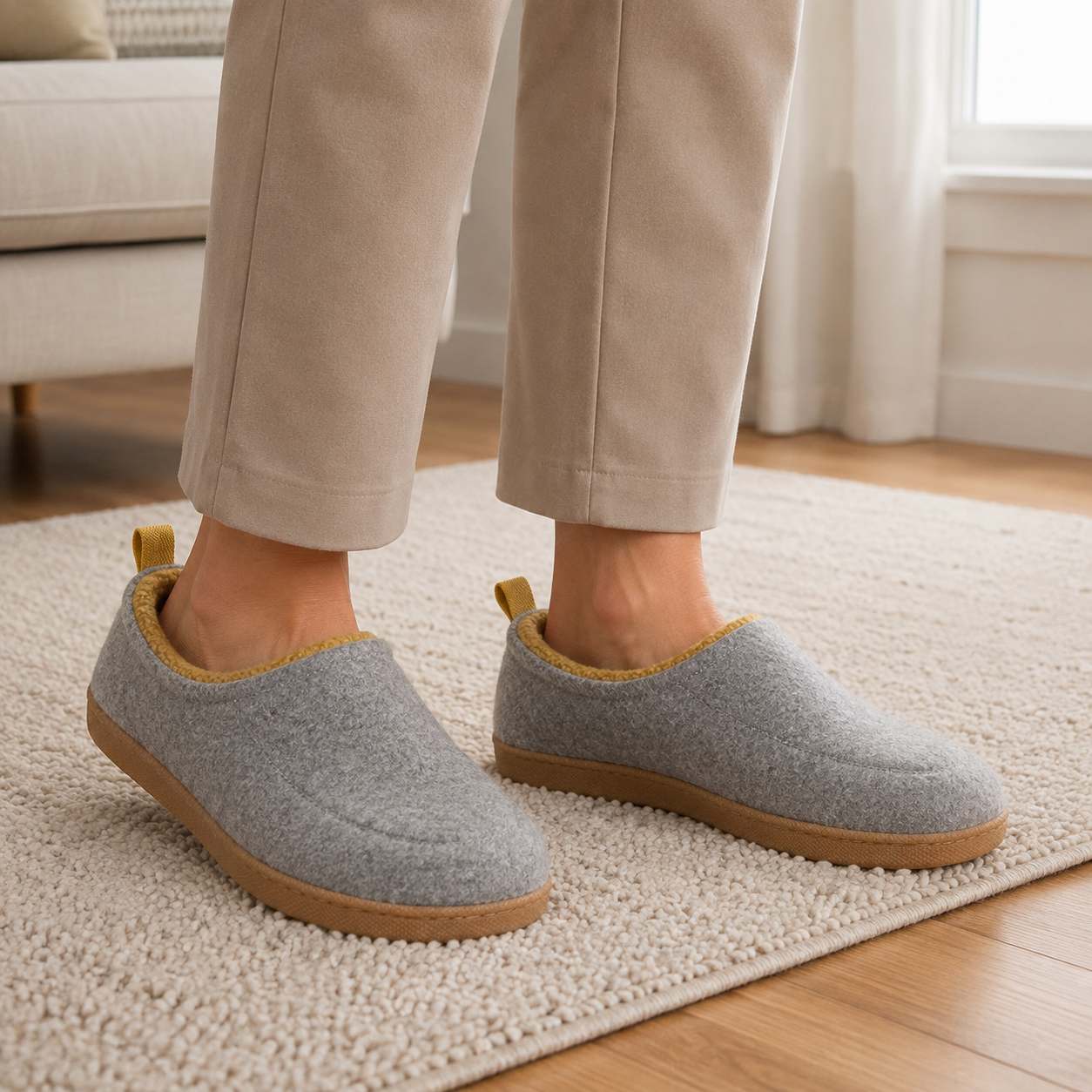 Varme Fleecefodrede Hjemmesko Med Slip-On Design Og Komfortabel Sål