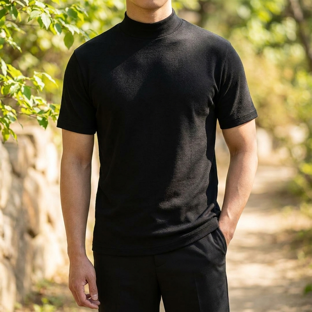 Tshirt moderne pasform | Høj Hals Design | Elegant & Komfortabel Stil