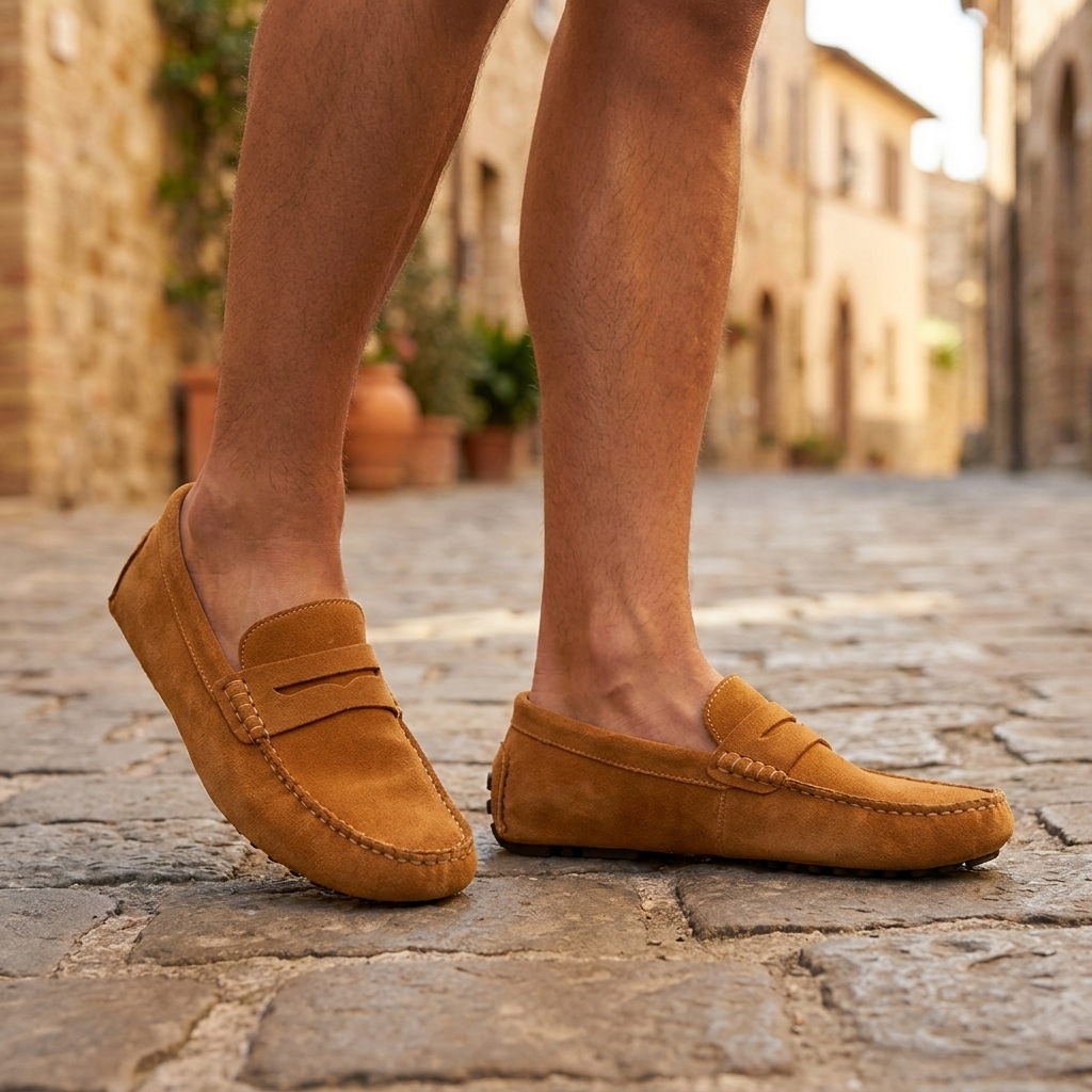 Loafers i ruskind klassisk stil | Slip-on Design | Elegant & Komfortabel Pasform