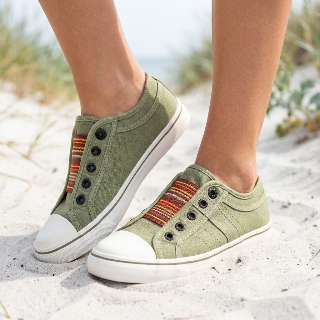 Sneakers med slip-on design | Farverige detaljer & let komfort | Afslappet & Moderne Hverdagsstil