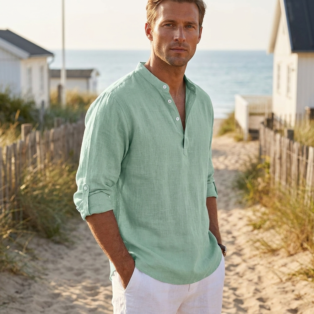 Herre skjorte med afslappet pasform | Let komfort & moderne look | Stilren & Casual Hverdagsstil