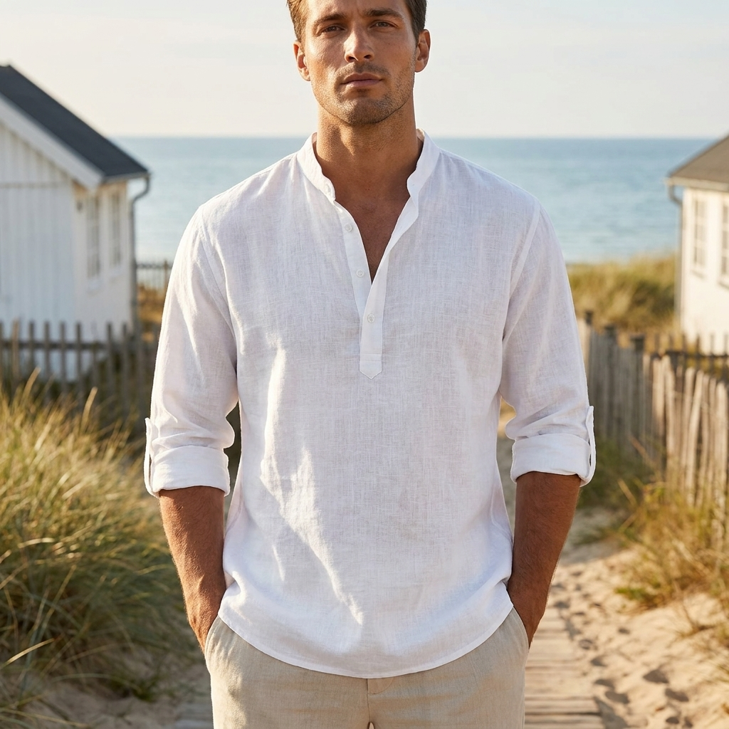Herre skjorte med afslappet pasform | Let komfort & moderne look | Stilren & Casual Hverdagsstil