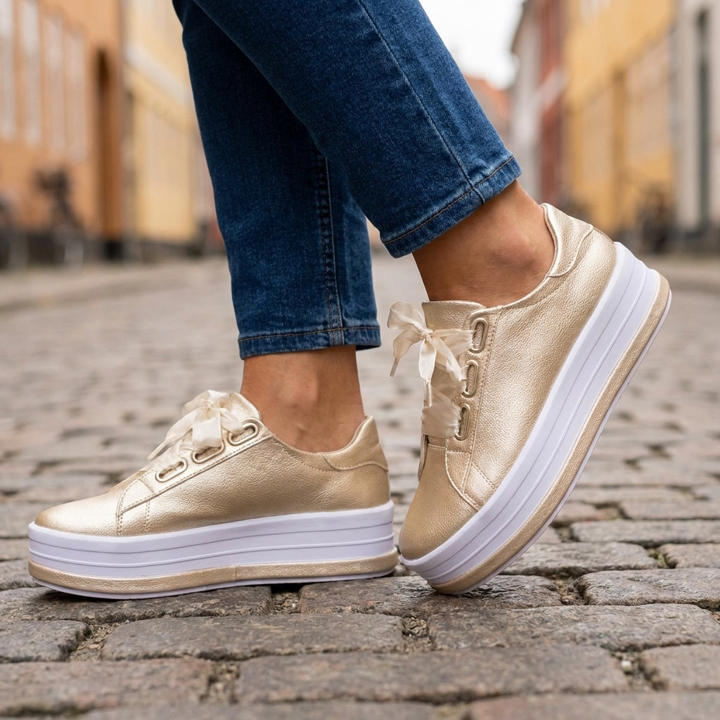 Sommerlige sneakers med plateausål | Let komfort & moderne design | Trendy & Afslappet Hverdagsstil