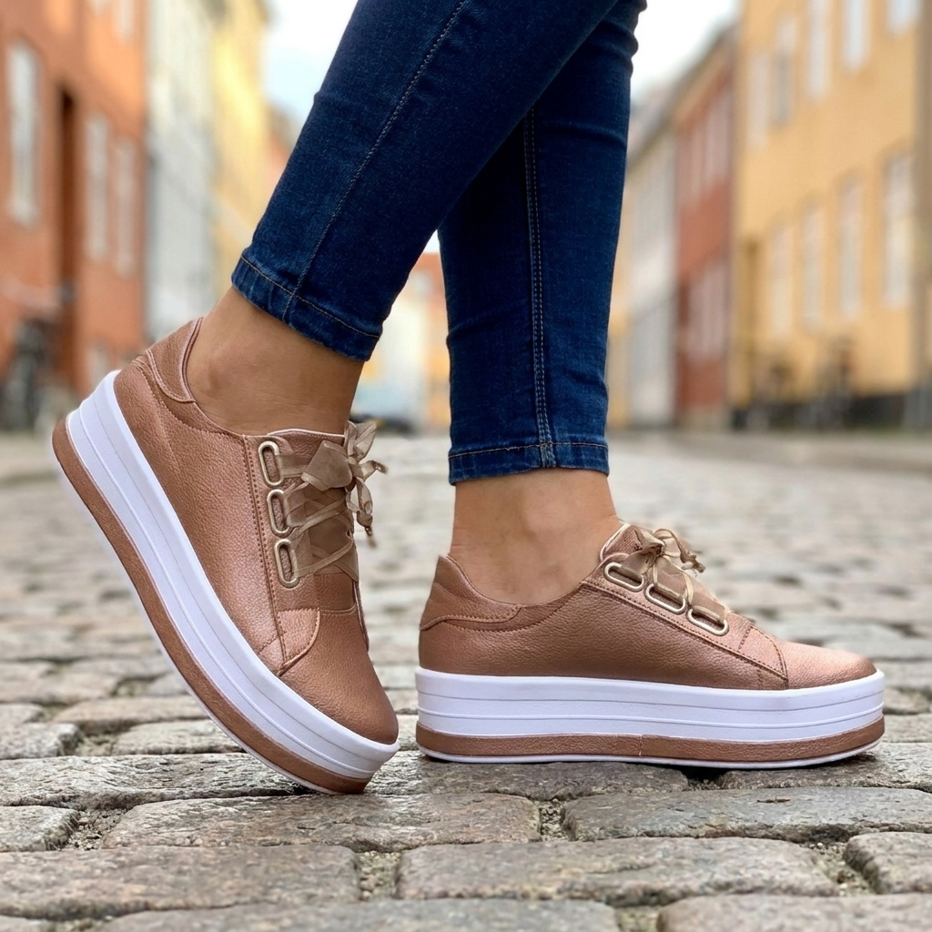 Sommerlige sneakers med plateausål | Let komfort & moderne design | Trendy & Afslappet Hverdagsstil