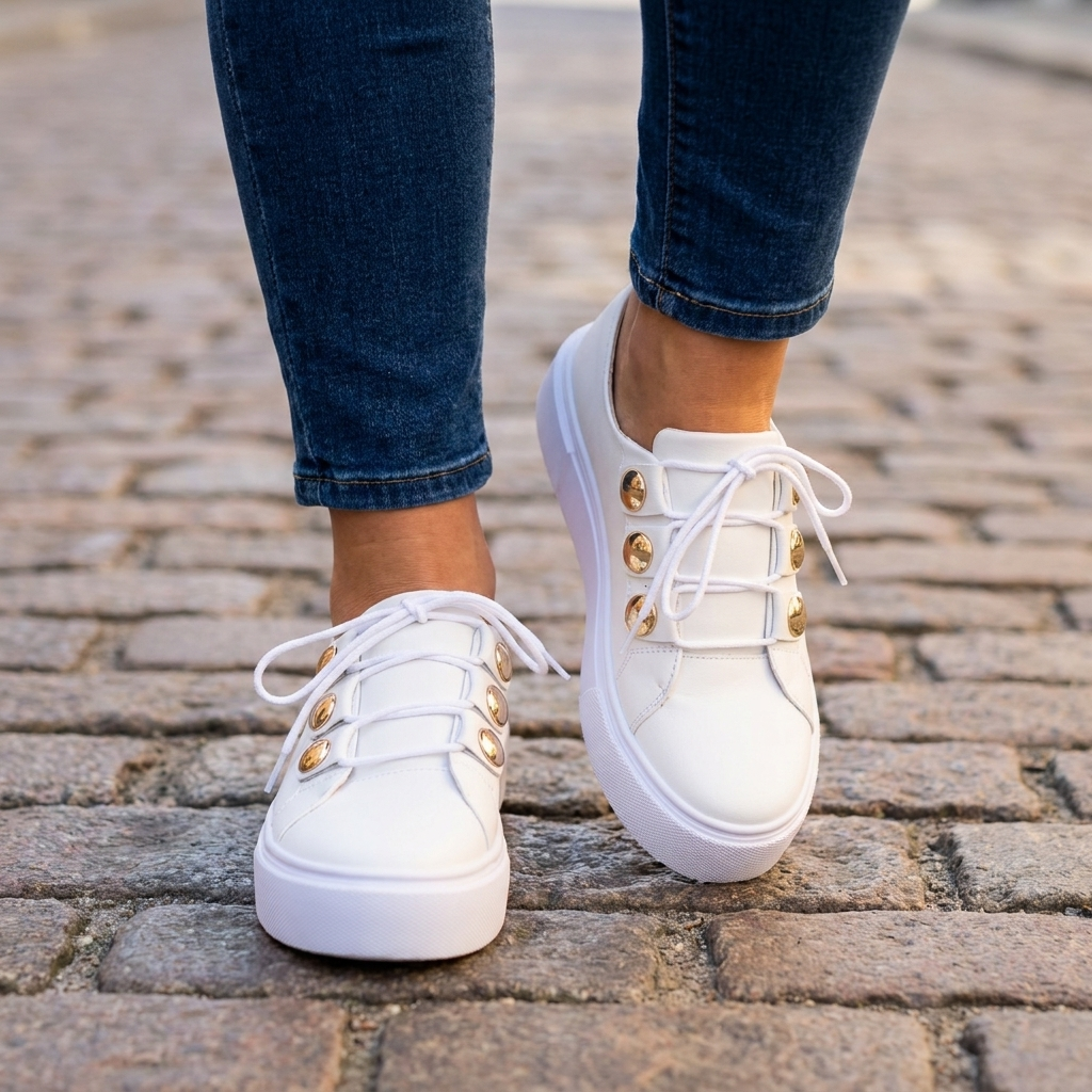 Lette sommersneakers til kvinder | Plateausål & elegante detaljer | Trendy & Komfortabel Hverdagsstil