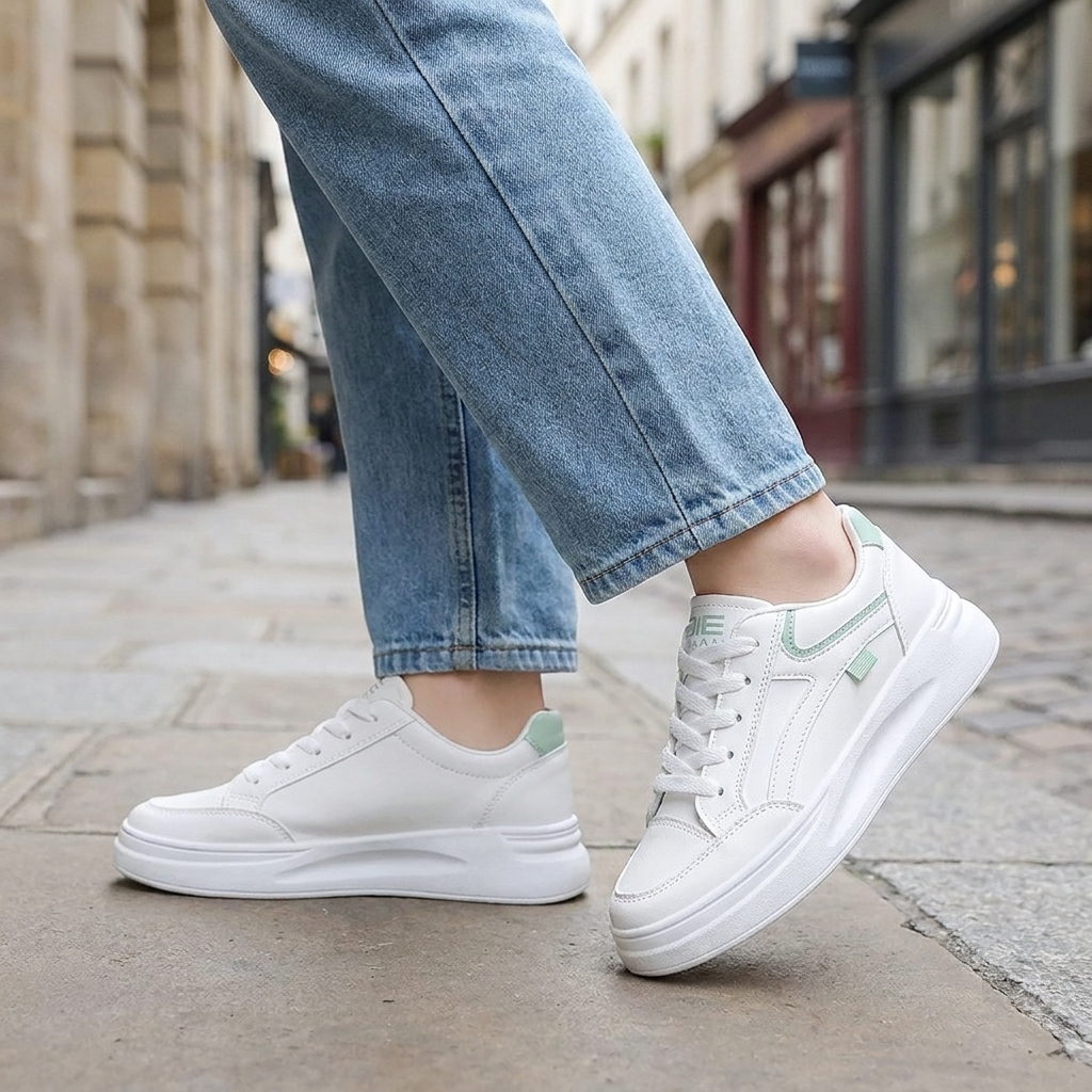 Sommerlige hvide sneakers til kvinder | Let komfort & minimalistisk design | Moderne & Afslappet Hverdagsstil