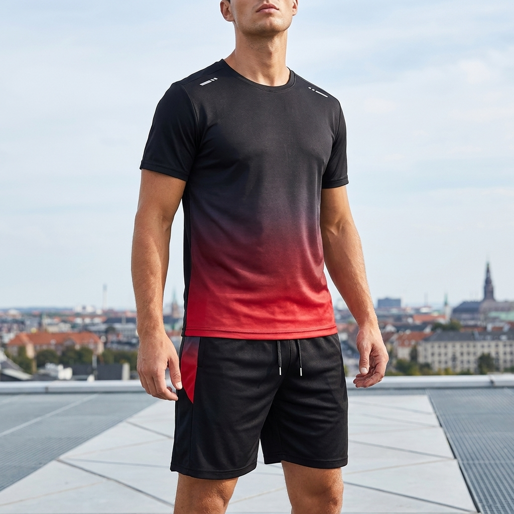 To-delt sportssæt til mænd med Atletisk Pasform | Åndbart Træningsdesign | Komfort til Aktiv Hverdag