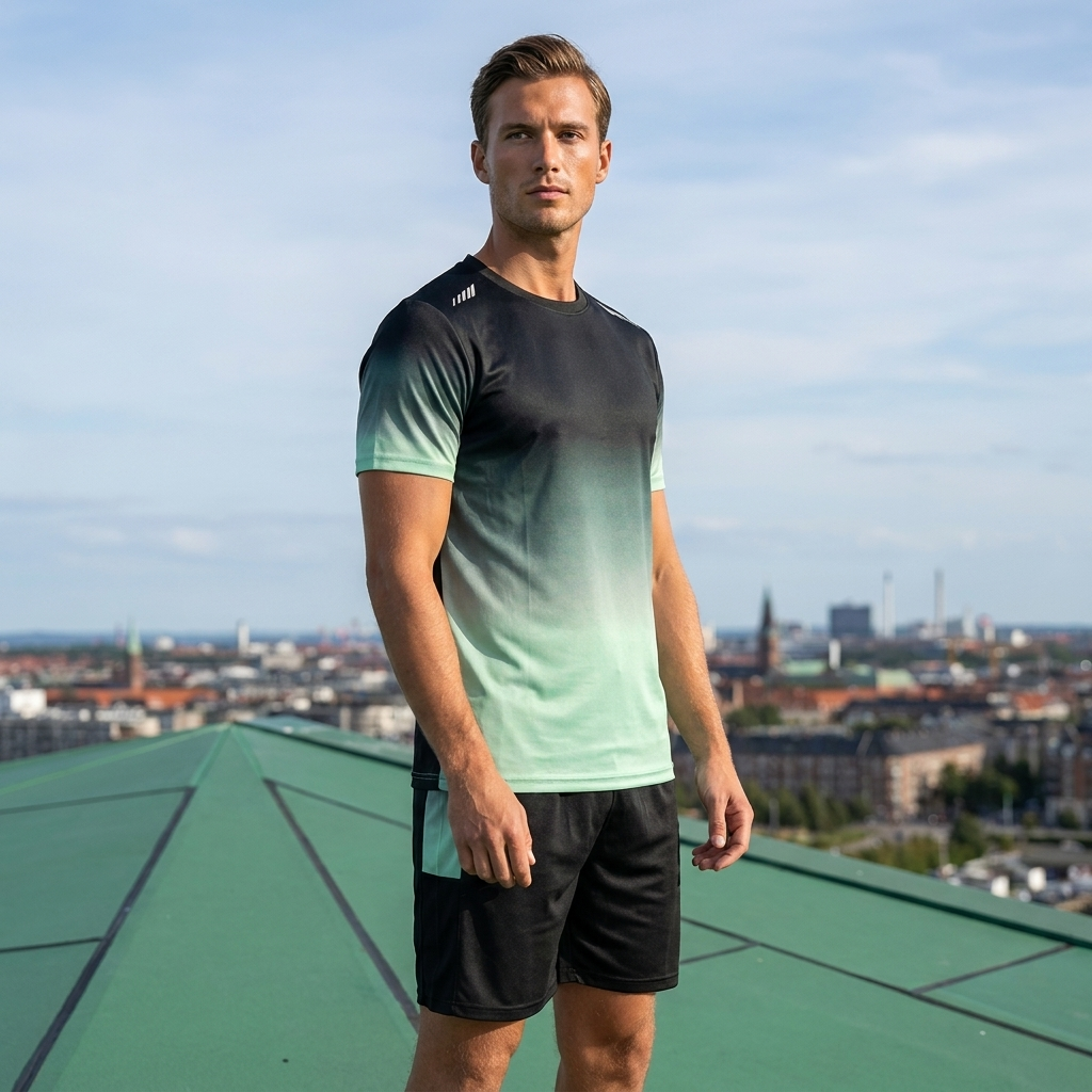 To-delt sportssæt til mænd med Atletisk Pasform | Åndbart Træningsdesign | Komfort til Aktiv Hverdag