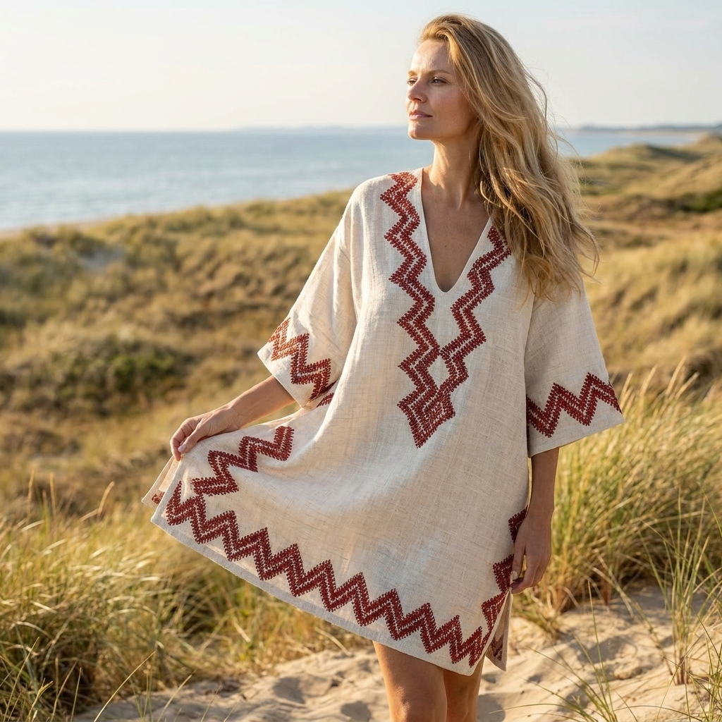 Elegant og let sommerkjole med Boheme-Inspireret Design | Luftig & Komfortabel Pasform | Feminint Strandlook