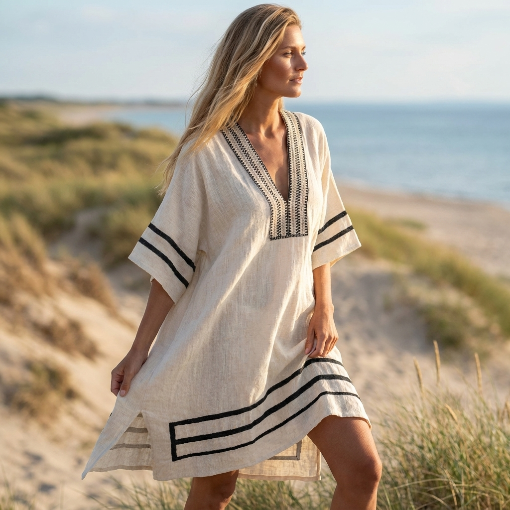 Elegant og let sommerkjole med Boheme-Inspireret Design | Luftig & Komfortabel Pasform | Feminint Strandlook