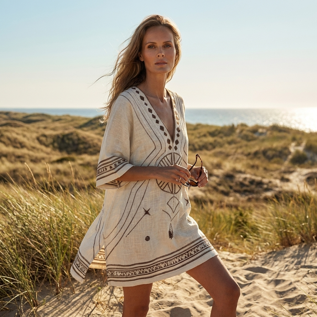 Elegant og let sommerkjole med Boheme-Inspireret Design | Luftig & Komfortabel Pasform | Feminint Strandlook