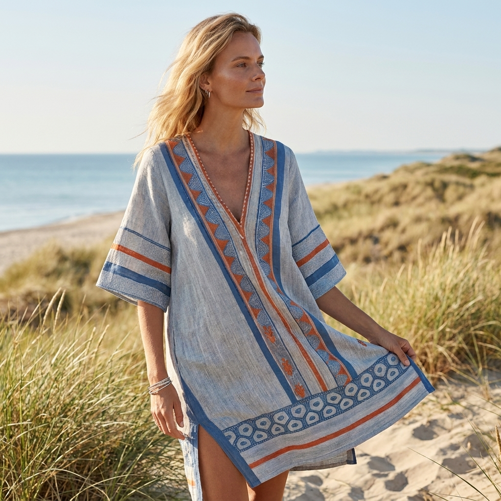 Elegant og let sommerkjole med Boheme-Inspireret Design | Luftig & Komfortabel Pasform | Feminint Strandlook