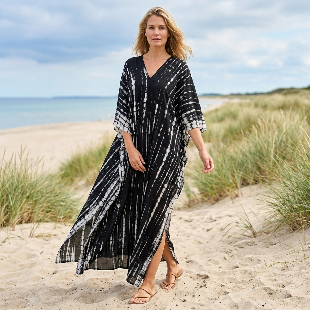 Sommerkjole til kvinder med boheme-print | Løs & Luftig Maxi Pasform | Elegant Ferie- & Strandstil